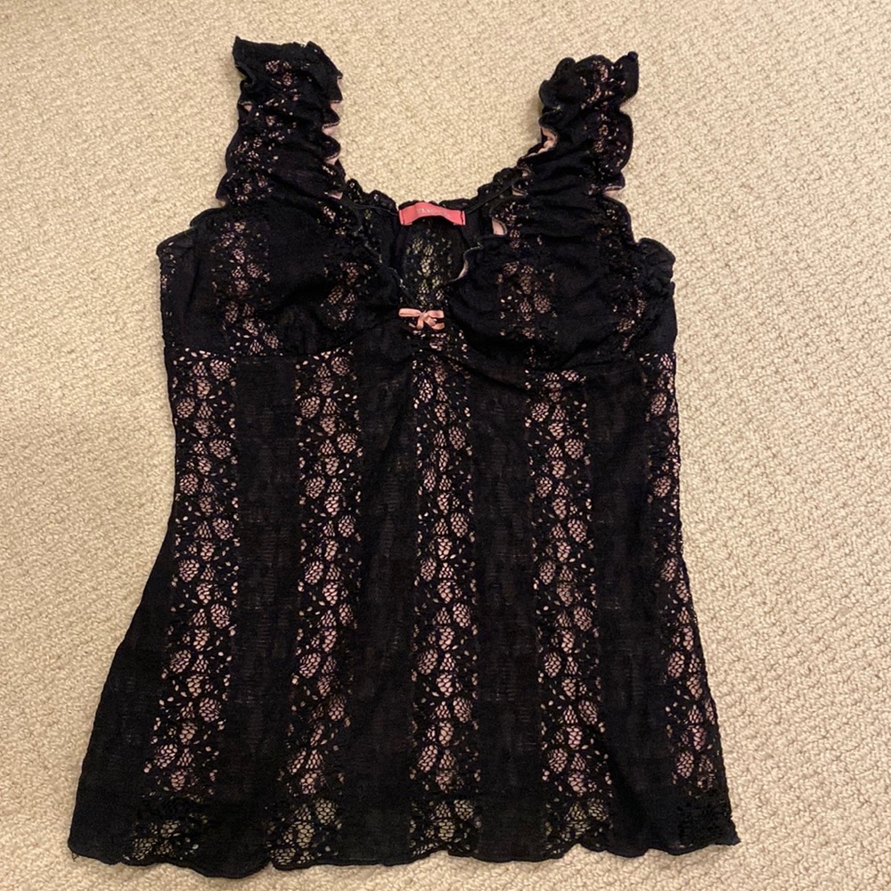 Lace tank with sheer lace back